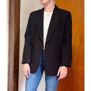 Elodie Black Pinstripe Blazer
